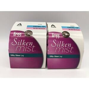 Leggs Women's Silken Sheer No-Roll Waistband Control Top Panty Nude A Lot of 2